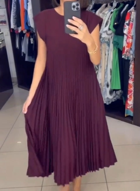 Sundown Style | Casual Charm – Jade Summer Dress with Round Neckline