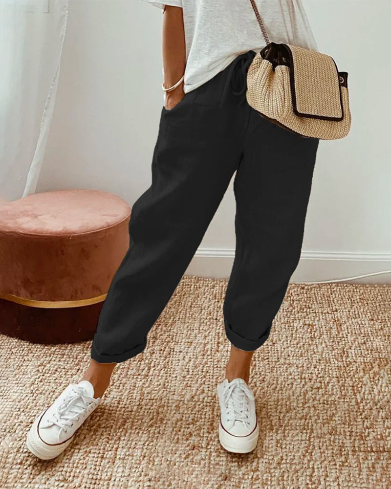 Sundown Style | Effortless Linen Trousers – Breathable & Chic