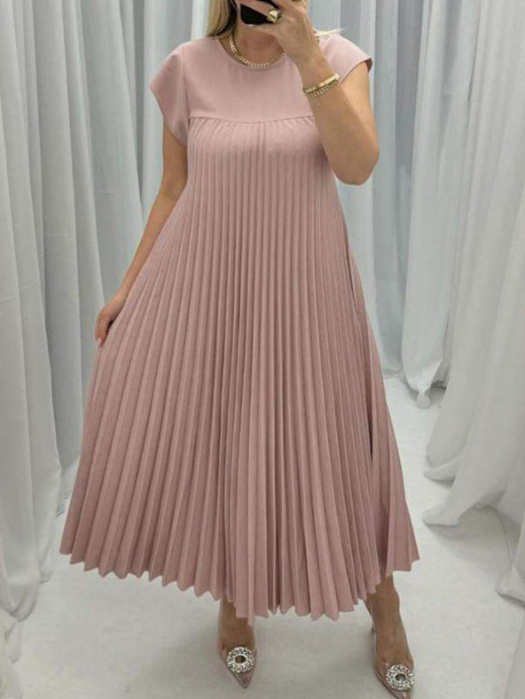 Sundown Style | Casual Charm – Jade Summer Dress with Round Neckline