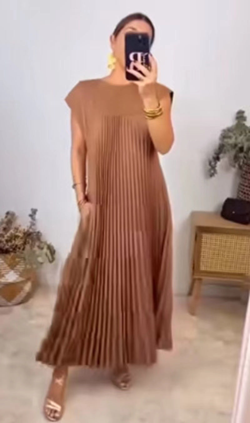 Sundown Style | Casual Charm – Jade Summer Dress with Round Neckline