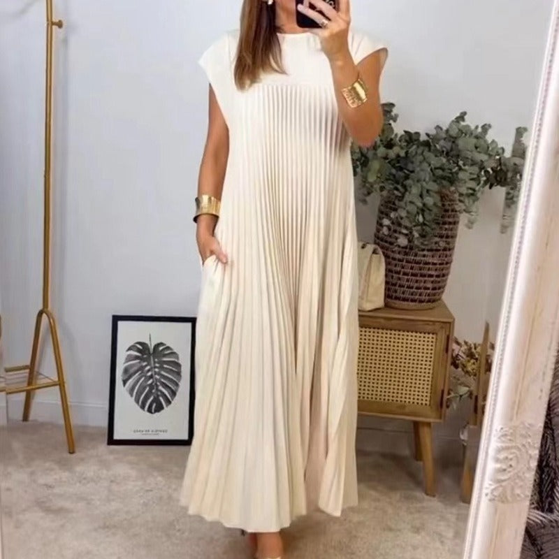 Sundown Style | Casual Charm – Jade Summer Dress with Round Neckline