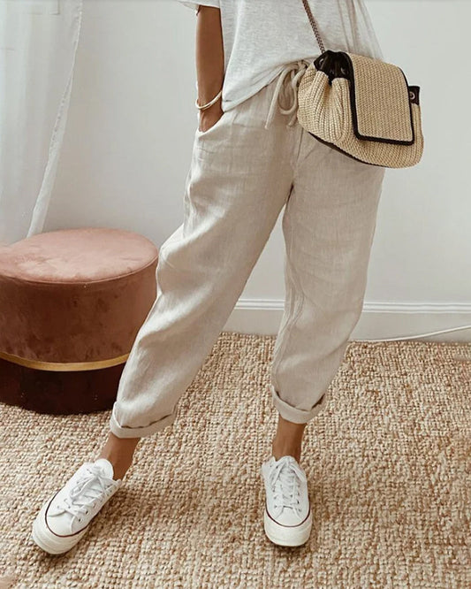 Sundown Style | Effortless Linen Trousers – Breathable & Chic